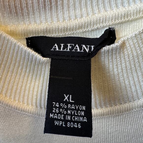 Alfani Sleeveless Ribbed Mock Turtleneck Sweater Cream Size XL - Picture 3 of 4